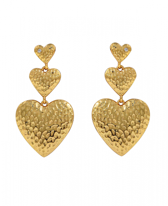 Trippe heart earrings in de groep Oorbellen / Gouden oorbellen bij SCANDINAVIAN JEWELRY DESIGN (S08504G)