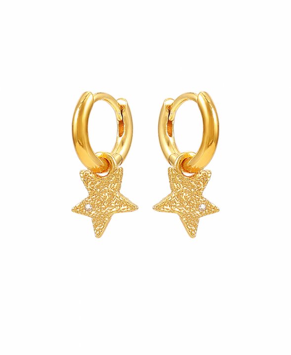 Astra Hoops Earrings Gold in de groep Oorbellen / Gouden oorbellen bij SCANDINAVIAN JEWELRY DESIGN (S08538G)