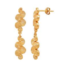 Audrey double earrings Gold in de groep Oorbellen / Gouden oorbellen bij SCANDINAVIAN JEWELRY DESIGN (S08599G)