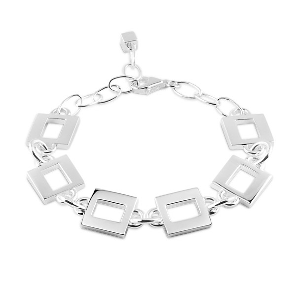 Square Rectangle Armbanden Zilver in de groep Last Chance / Armbanden bij SCANDINAVIAN JEWELRY DESIGN (S131)