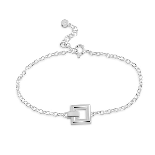 Detail Square Armbanden Zilver in de groep Armbanden / Zilveren armbanden bij SCANDINAVIAN JEWELRY DESIGN (S527)