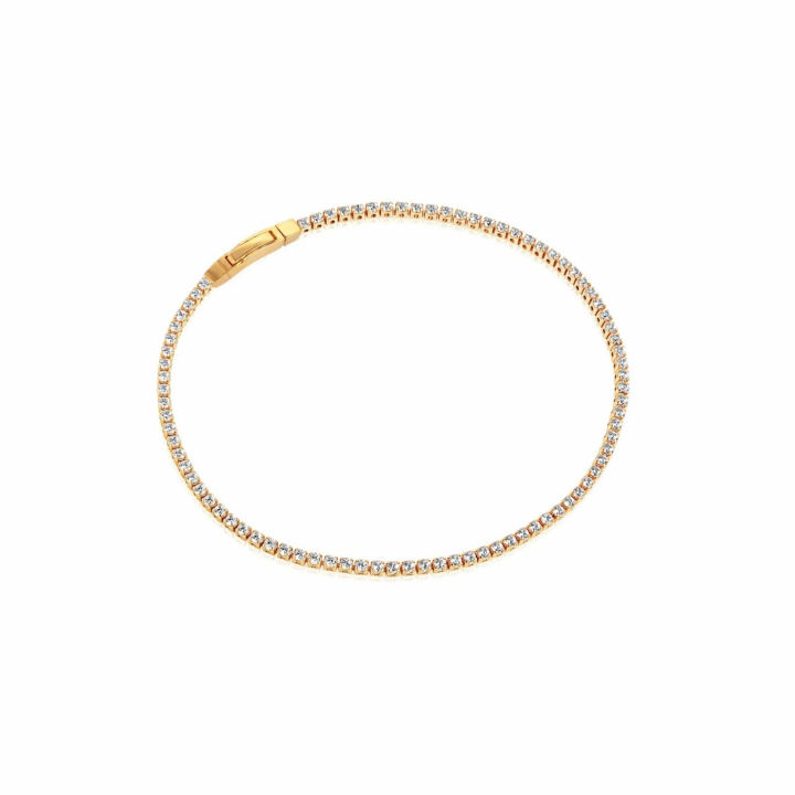 ELLERA Armbanden Vita Zirkoner Goud in de groep Armbanden / Gouden armbanden bij SCANDINAVIAN JEWELRY DESIGN (SJ-B2869N-CZ-YG)