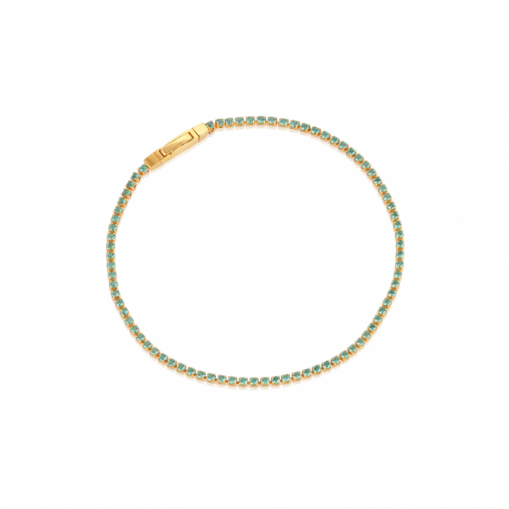 ELLERA BRACELET Turquoise Zircons Gold in de groep Armbanden / Gouden armbanden bij SCANDINAVIAN JEWELRY DESIGN (SJ-B2869N-TQCZ-YG)