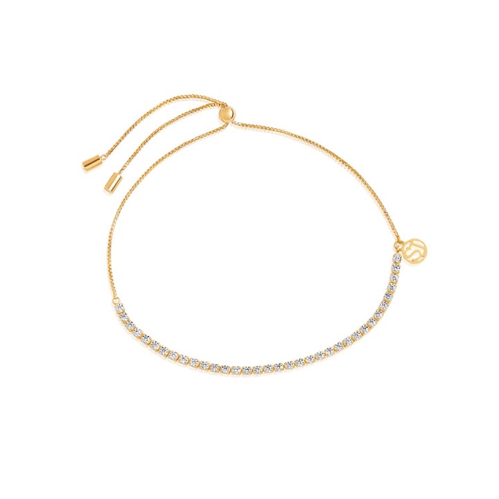 ELLERA TENNIS Armbanden witte Zirkoner (goud) in de groep Armbanden / Gouden armbanden bij SCANDINAVIAN JEWELRY DESIGN (SJ-B42032-CZ-SG)