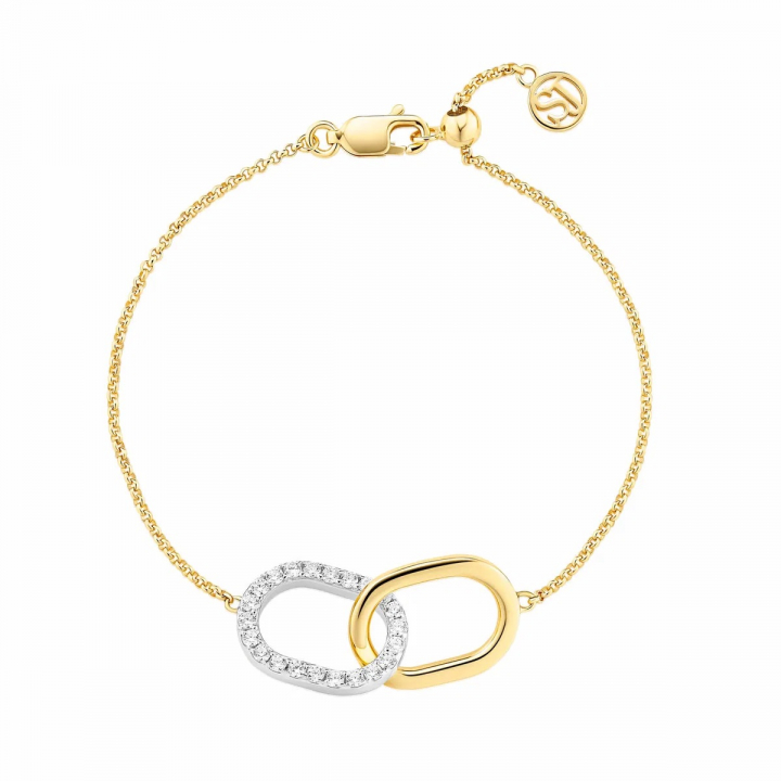 CAPIZZI DUE PICCOLO ARMBAND Gold/Silver in de groep Armbanden / Gouden armbanden bij SCANDINAVIAN JEWELRY DESIGN (SJ-B42236-CZ-2YG)