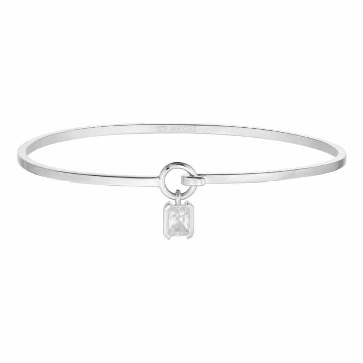 ROCCANOVA BANGLE Vita Zirkoner Zilver in de groep Armbanden / Bangles bij SCANDINAVIAN JEWELRY DESIGN (SJ-B42262-CZ)