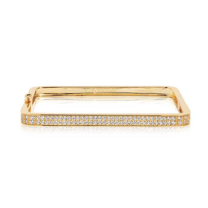 MATERA Armbanden witte Zirkoner (goud) in de groep Armbanden / Gouden armbanden bij SCANDINAVIAN JEWELRY DESIGN (SJ-BG1064-CZYG)