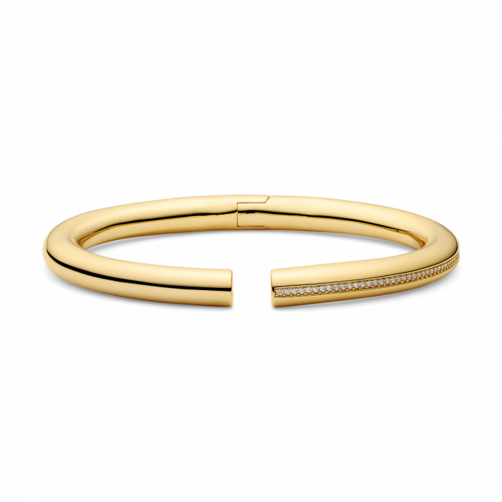 PALERMO BANGLE Gold in de groep Armbanden / Bangles bij SCANDINAVIAN JEWELRY DESIGN (SJ-BG2588-CZ-YG)