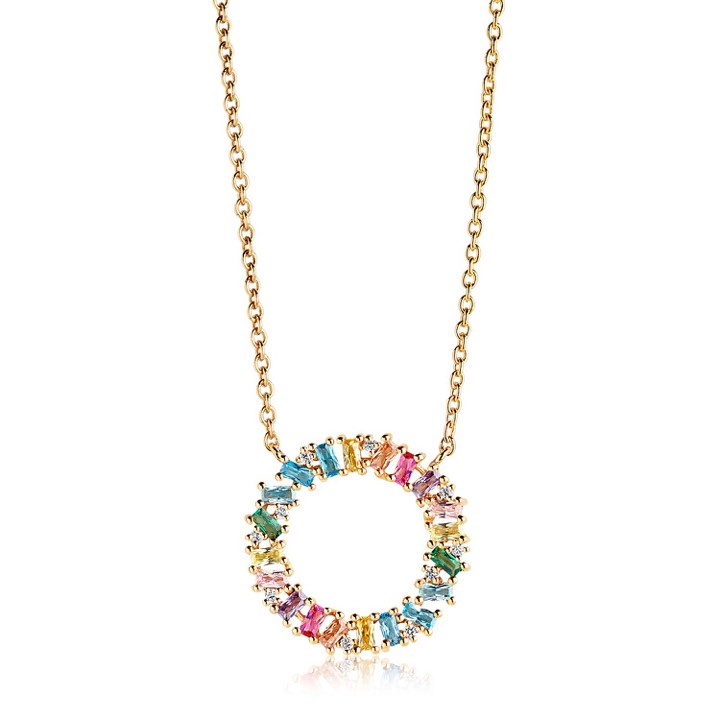 Product Image for Sif Jakobs ANTELLA CIRCOLO GRANDE Kettingen meerkleurige Zirkoner (goud)