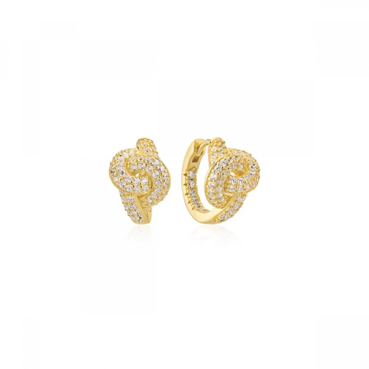 IMPERIA CREOLO EARRINGS Gold in de groep Oorbellen / Gouden oorbellen bij SCANDINAVIAN JEWELRY DESIGN (SJ-E10752-CZ-YG)