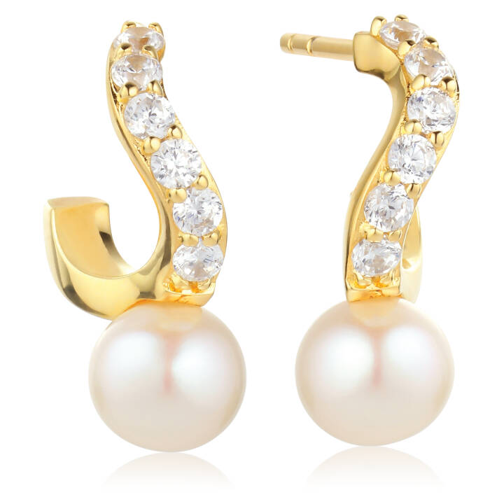 PONZA CREOLO PICCOLO Oorbel in de groep Oorbellen / Pareloorbellen bij SCANDINAVIAN JEWELRY DESIGN (SJ-E12350-PCZ-YG)