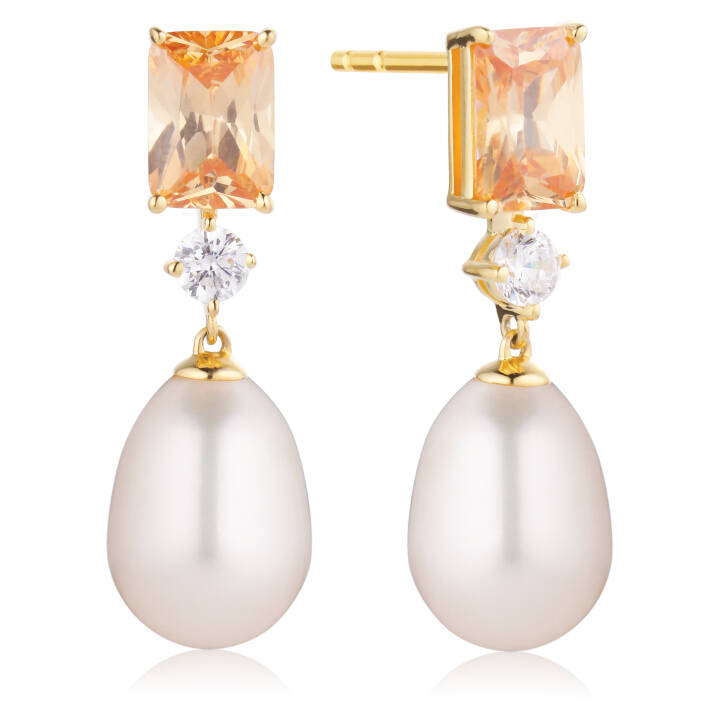 GALATINA Oorbel in de groep Oorbellen / Pareloorbellen bij SCANDINAVIAN JEWELRY DESIGN (SJ-E12380-PCH-YG)