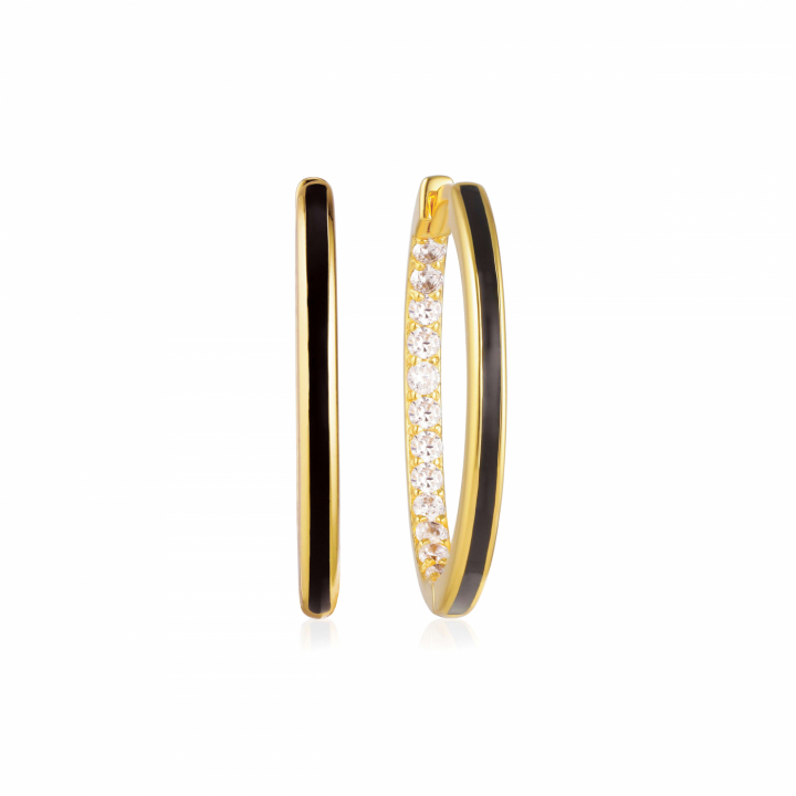 Product Image for Sif Jakobs ELLERA NERO X-GRANDE Oorbeln Vita Zirkonia och Svart Emalj Goud