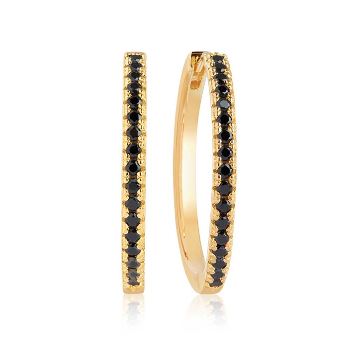 Product Image for Sif Jakobs ELLERA X-GRANDE Oorbel zwarte Zirkoner (goud)