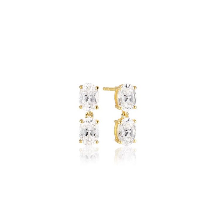 Product Image for Sif Jakobs Ellisse Due Piccolo - 18k Goudpläterade, med vita zirkoner Oorbel