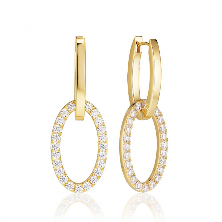 Product Image for Sif Jakobs Ellisse Due - 18k GoudplÃ¤terade, med vita zirkoner Oorbel