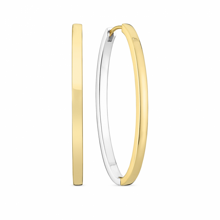 ELLISSE PIANURA MEDIO EARRINGS Silver/Gold in de groep Oorbellen / Gouden oorbellen bij SCANDINAVIAN JEWELRY DESIGN (SJ-E2313-2YG)