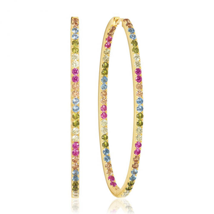 Product Image for Sif Jakobs Ellisse Grande - 18k Goudpläterade, med multifärgade zirkoner Oorbel