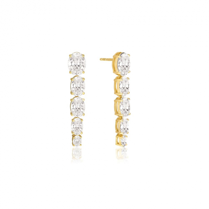 Product Image for Sif Jakobs Ellisse Cinque - 18k Goudpläterade, med vita zirkoner Oorbel