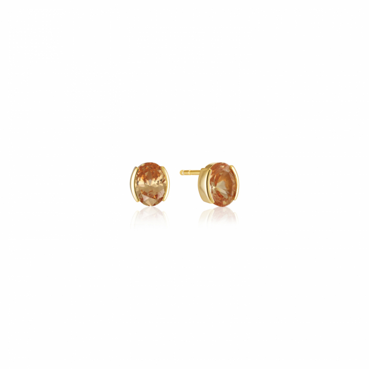 ELLISSE CAREZZA Earrings Gold in de groep Oorbellen / Gouden oorbellen bij SCANDINAVIAN JEWELRY DESIGN (SJ-E2350-CHCZ-YG)