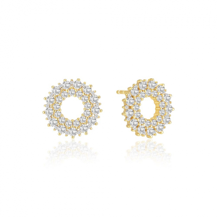 LIVIGNO EARRINGS Goud in de groep Oorbellen / Gouden oorbellen bij SCANDINAVIAN JEWELRY DESIGN (SJ-E2361-CZ-YG)