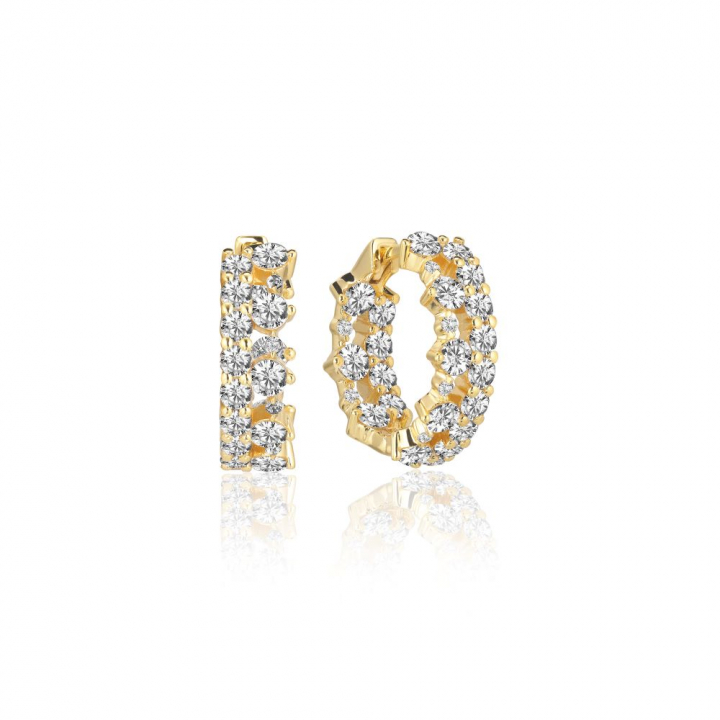 LIVIGNO CREOLO PICCOLO EARRINGS Goud in de groep Oorbellen / Gouden oorbellen bij SCANDINAVIAN JEWELRY DESIGN (SJ-E2363-CZ-YG)