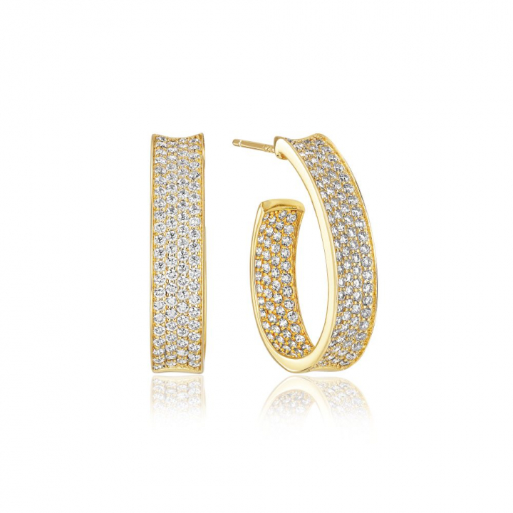 Product Image for Sif Jakobs Feline Concavo - 18k Goudpläterade, med vita zirkoner Oorbel