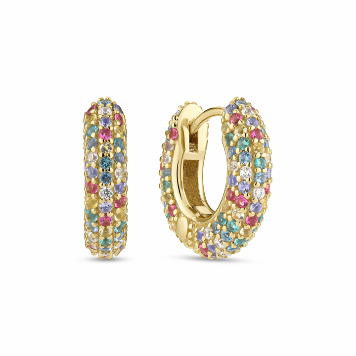 CARRARA PICCOLO EARRINGS GOLD in de groep Oorbellen / Gouden oorbellen bij SCANDINAVIAN JEWELRY DESIGN (SJ-E2473-XCZ-YG)
