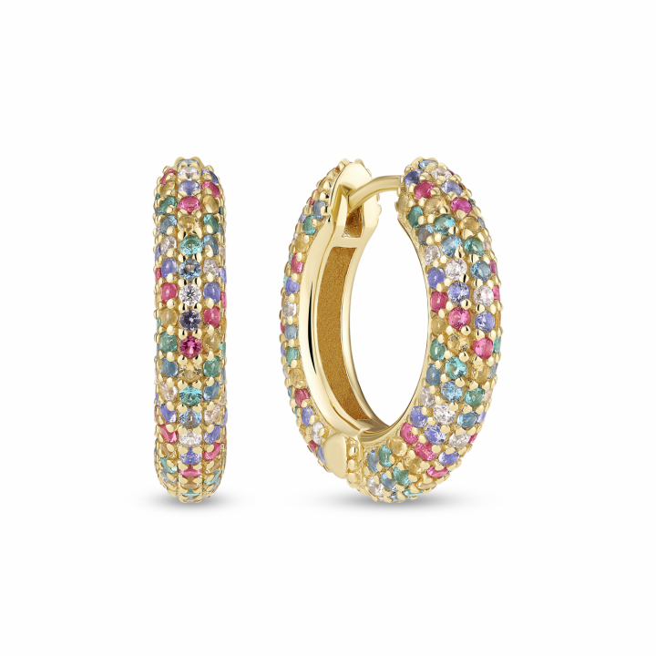CARRARA MEDIO EARRINGS GOLD in de groep Oorbellen / Gouden oorbellen bij SCANDINAVIAN JEWELRY DESIGN (SJ-E2474-XCZ-YG)