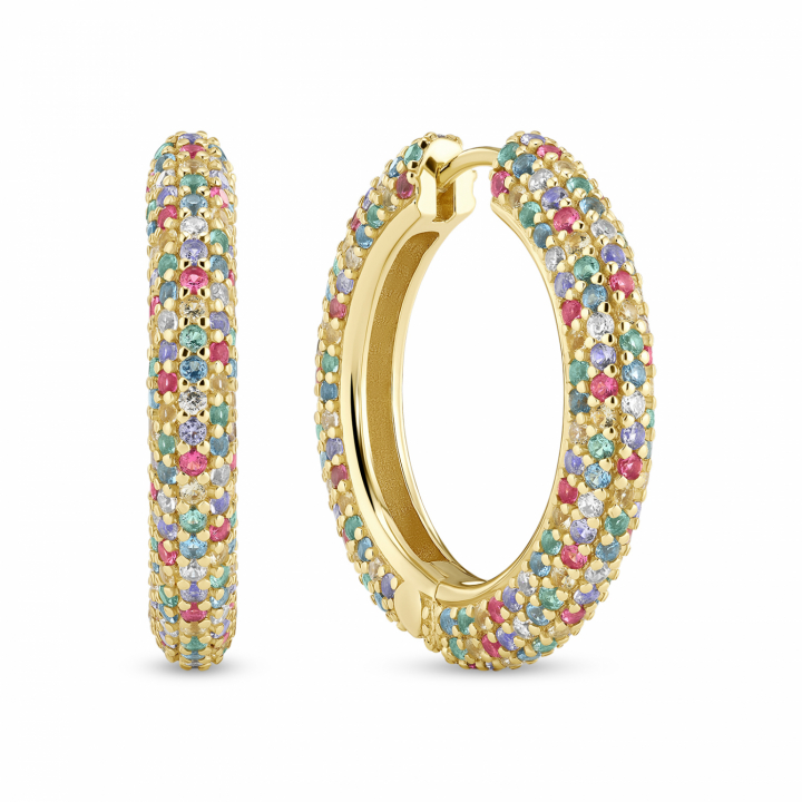CARRARA GRANDE EARRINGS GOLD in de groep Oorbellen / Gouden oorbellen bij SCANDINAVIAN JEWELRY DESIGN (SJ-E2475-XCZ-YG)