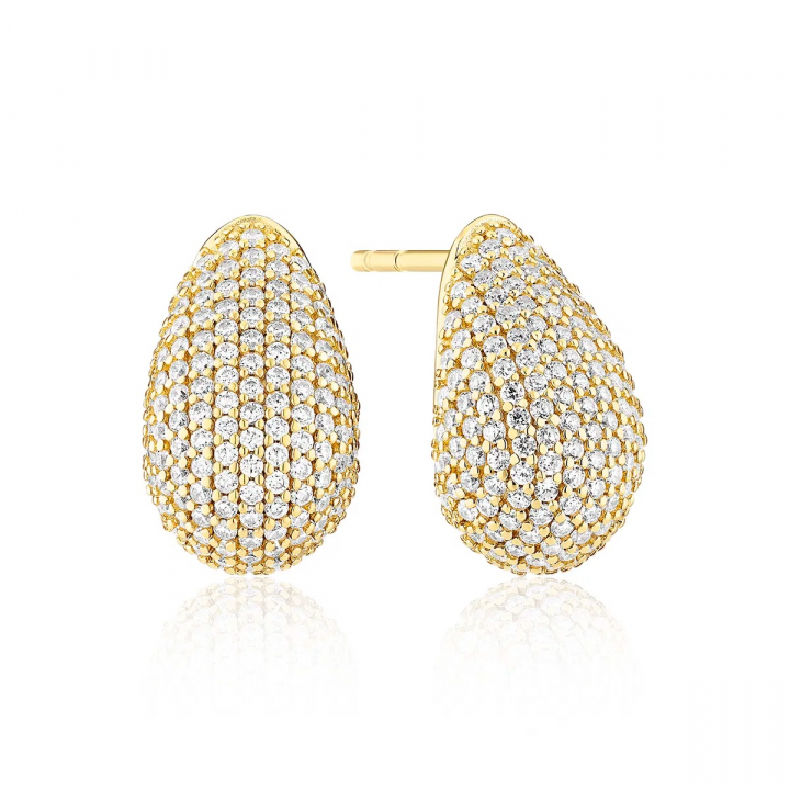 GOCCIA ALTRO Earrings Gold in de groep Oorbellen / Gouden oorbellen bij SCANDINAVIAN JEWELRY DESIGN (SJ-E2480-CZ-YG)