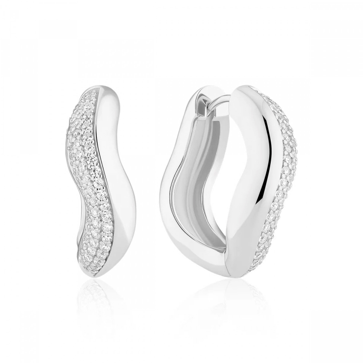 GLORENZA GRANDE Earrings Silver in de groep Oorbellen / Zilveren oorbellen bij SCANDINAVIAN JEWELRY DESIGN (SJ-E2483-CZ)