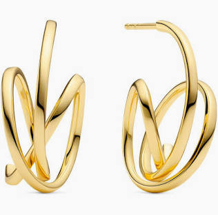 SPIRALE PIANURA PICCOLO EARRINGS Gold in de groep Oorbellen / Gouden oorbellen bij SCANDINAVIAN JEWELRY DESIGN (SJ-E2590-YG)