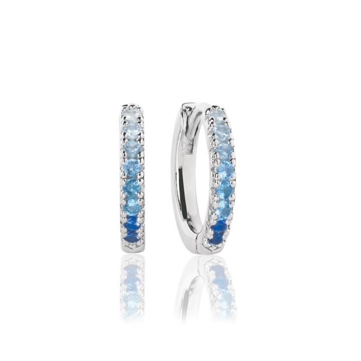 Ellera Medio - med zirkoner i blå och vit gradient Oorbel in de groep Oorbellen / Zilveren oorbellen bij SCANDINAVIAN JEWELRY DESIGN (SJ-E2859-GBL)