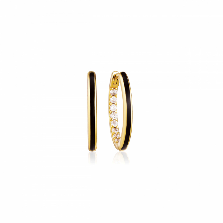 Product Image for Sif Jakobs ELLERA NERO GRANDE Oorbeln Vita Zirkonia och Svart Emalj Goud
