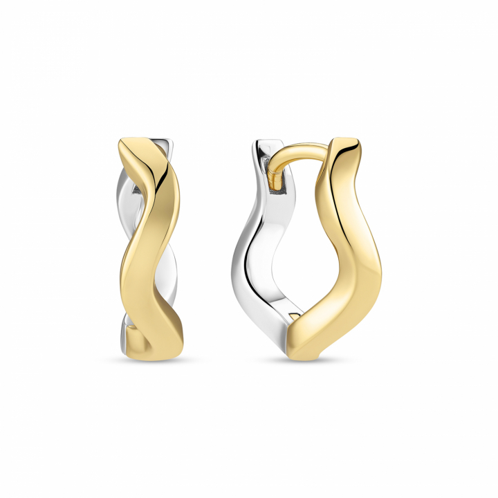 ELLERA WAVES PIANURA MEDIO EARRINGS Silver/Gold in de groep Oorbellen / Gouden oorbellen bij SCANDINAVIAN JEWELRY DESIGN (SJ-E3859-2YG)