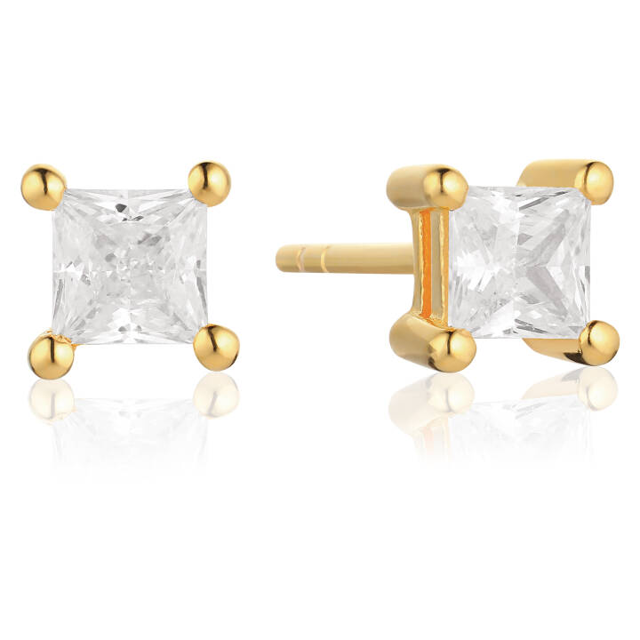 ELLERA QUADRATO Oorbel in de groep Oorbellen / Gouden oorbellen bij SCANDINAVIAN JEWELRY DESIGN (SJ-E42277-CZ-YG)