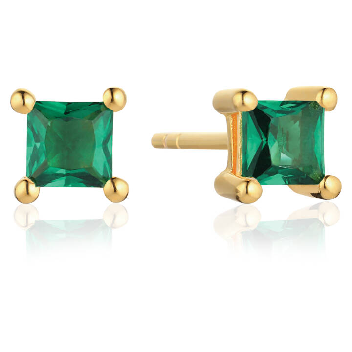 ELLERA QUADRATO Oorbel in de groep Oorbellen / Gouden oorbellen bij SCANDINAVIAN JEWELRY DESIGN (SJ-E42277-GCZ-YG)