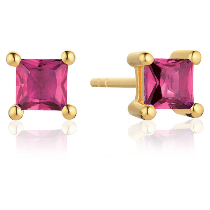 ELLERA QUADRATO Oorbel in de groep Oorbellen / Gouden oorbellen bij SCANDINAVIAN JEWELRY DESIGN (SJ-E42277-PKCZ-YG)