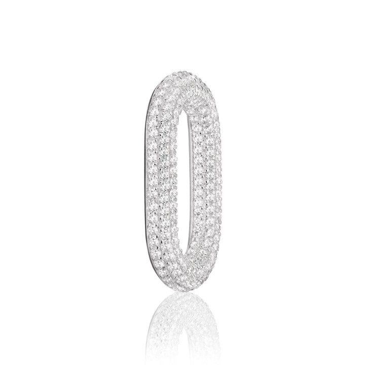 CAPRI SINGLE LINK witte Zirkonia (Zilver) in de groep Oorbellen / Zilveren oorbellen bij SCANDINAVIAN JEWELRY DESIGN (SJ-E62012-CZ-SS)