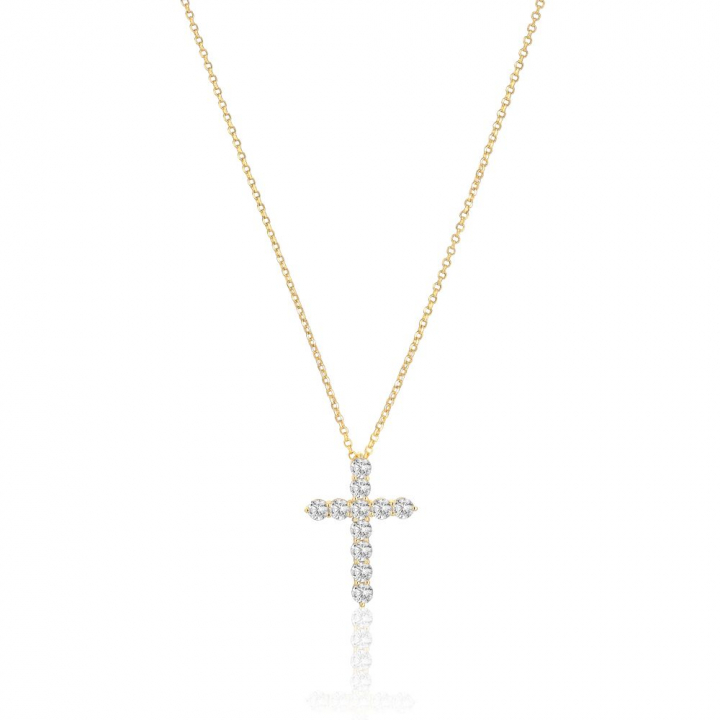 Product Image for Sif Jakobs Belluno Croce - 18k Goudpläterad, med vita zirkoner Kettingen