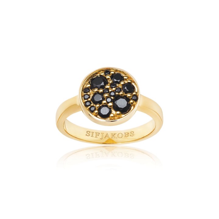 NOVARA ring zwarte Zirkoner (goud) in de groep Ringen / Gouden ringen bij SCANDINAVIAN JEWELRY DESIGN (SJ-R1056-BK-YG)