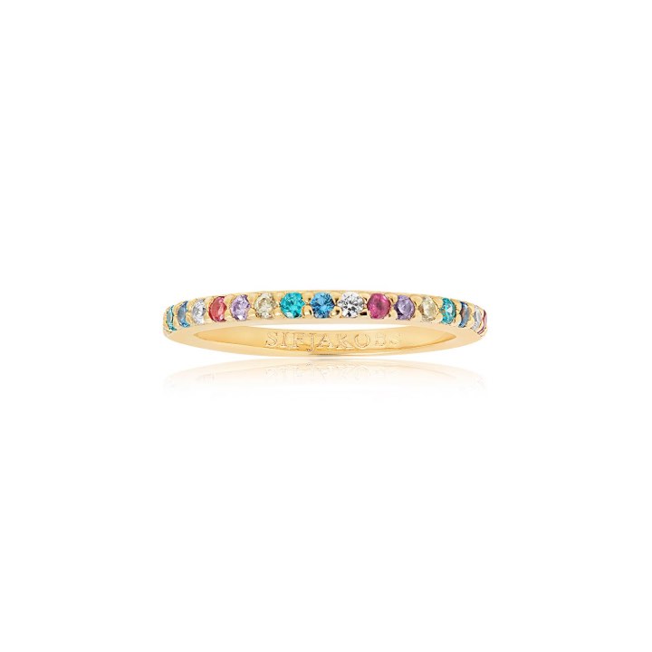 CORTE UNO ring meerkleurige Zirkoner (goud) in de groep Ringen / Gouden ringen bij SCANDINAVIAN JEWELRY DESIGN (SJ-R10811-XCZYG)