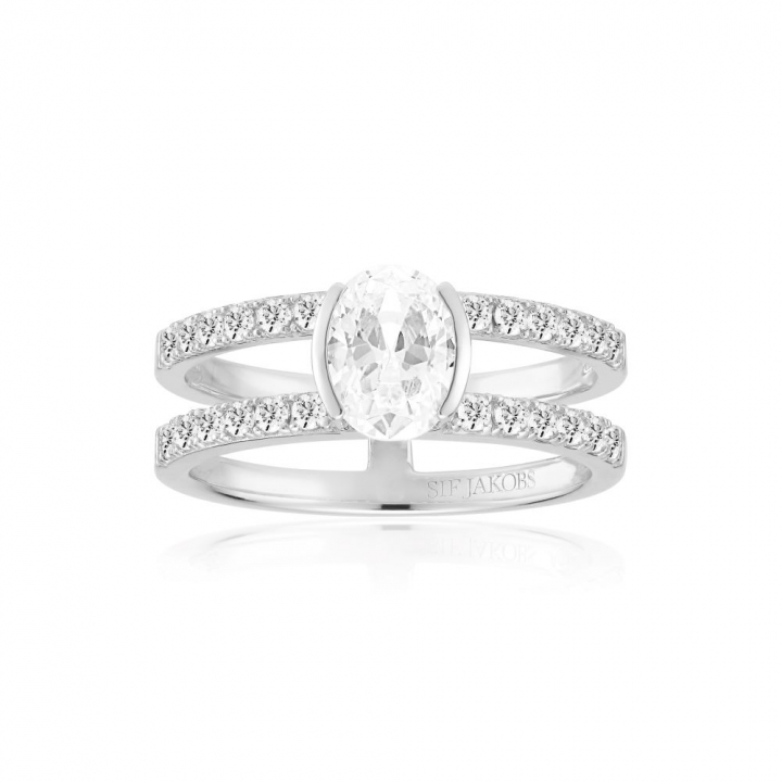 Product Image for Sif Jakobs Ellisse Carezza Piccolo - med vita zirkoner Ring 52