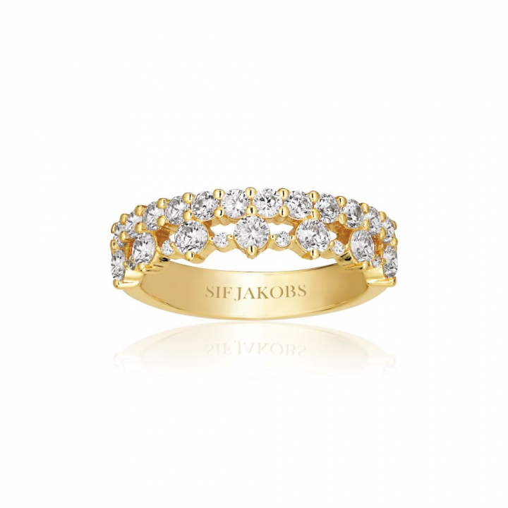 LIVIGNO Ring Goud  in de groep Ringen / Gouden ringen bij SCANDINAVIAN JEWELRY DESIGN (SJ-R2367-CZ-YG)