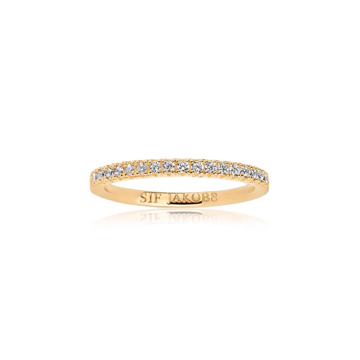 ELLERA ring witte Zirkoner (goud) in de groep Ringen / Gouden ringen bij SCANDINAVIAN JEWELRY DESIGN (SJ-R2869-CZYG)