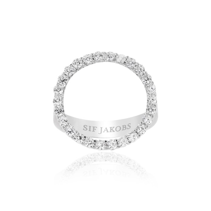 BIELLA GRANDE ring witte Zirkoner (Zilver) in de groep Ringen / Zilveren ringen bij SCANDINAVIAN JEWELRY DESIGN (SJ-R3120-CZ)