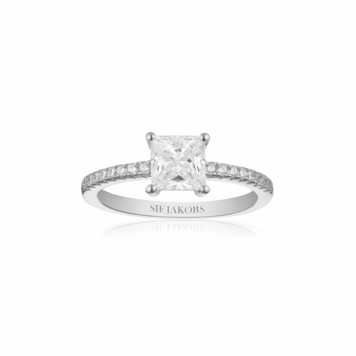 Product Image for Sif Jakobs ELLERA QUADRATO Ring Vita Zirkoner Zilver 50