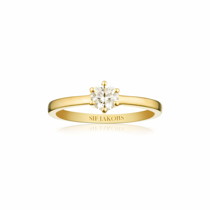 Product Image for Sif Jakobs ELLERA UNO PIANURA GRANDE Ring Vita Zirkoner Goud 50