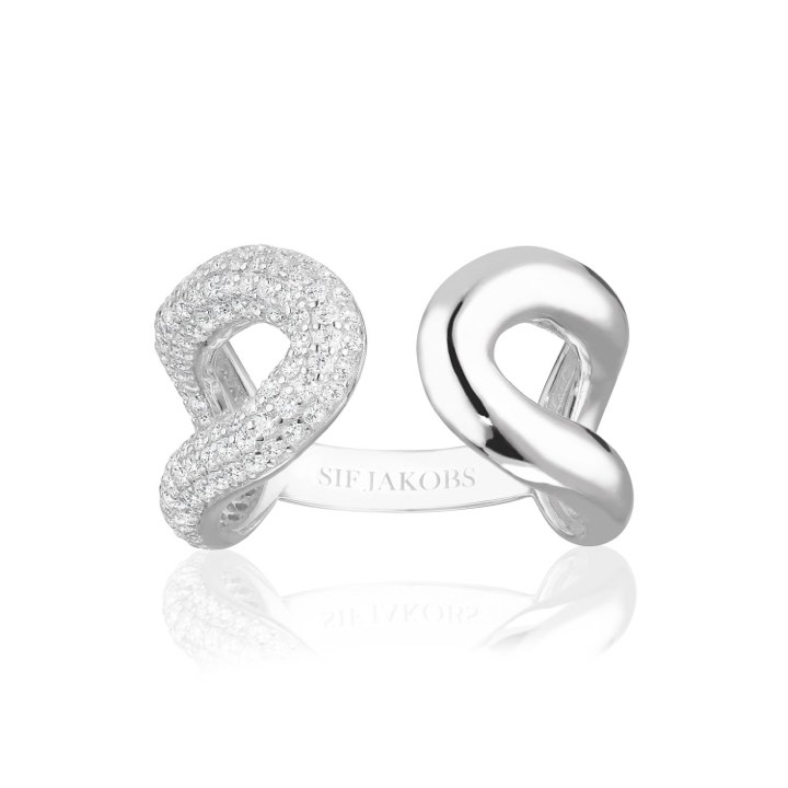 CAPRI DUE ring witte Zirkonia (Zilver) in de groep Ringen / Zilveren ringen bij SCANDINAVIAN JEWELRY DESIGN (SJ-R62015-CZ-SS)